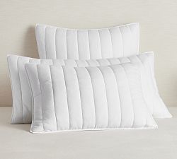 European Flax Linen Cotton Channel Stitch Quilted Sham
