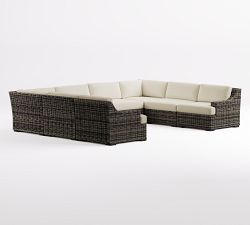 Huntington Wicker Slope Arm 8-Piece U-Shaped Outdoor Sectional (132")