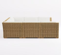 Huntington Wicker Slope Arm 8-Piece U-Shaped Outdoor Sectional (132")