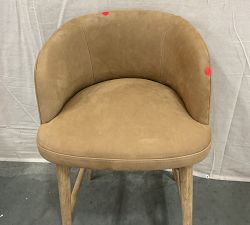 Open Box: Courchevel Leather Counter Stool (26") - Nubuck Camel, Seadrift 