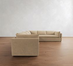 Palmetto Leather 3-Piece L-Shaped Sectional (116")
