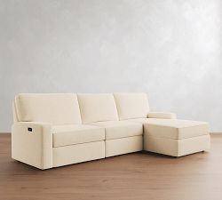 PB Comfort Square Arm Power Reclining Chaise Sectional (111"-125")