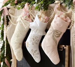 LoveShackFancy Beaded Bow Stocking