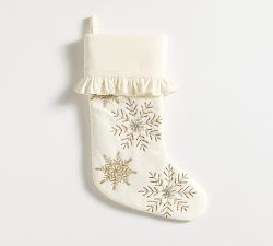 LoveShackFancy Beaded Snowflake Stocking