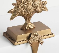 LoveShackFancy Brass Roses Stocking Holder