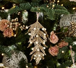 LoveShackFancy Gold Pearl Sprig Ornament