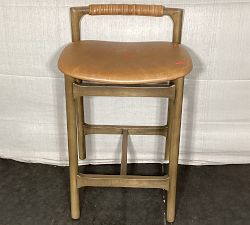 Open Box: Axel Leather Counter Stool (26") - Haven Tobacco