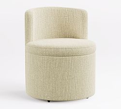 Open Box: Balboa Upholstered Dining Chair - Performance Heathered Basketweave Ivory
