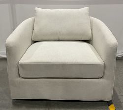 Open Box: Remmy Swivel Chair (39") - Performance Heathered Basketweave Alabaster White