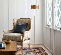Redford Caramel Leather Task Floor Lamp (52")