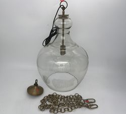 Open Box: Flynn Recycled Glass Pendant, Large (17") - Tumbled Brass
