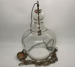 Open Box: Flynn Recycled Glass Pendant, Large (17") - Tumbled Brass