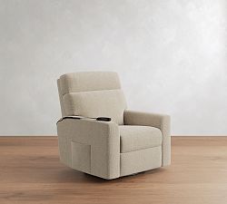 Open Box: Parker Power Swivel Glider Recliner with Massage &amp; Heat - Performance Chateau Basketweave Oatmeal