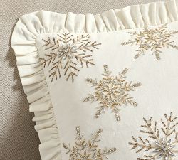 LoveShackFancy Beaded Snowflake Pillow Cover