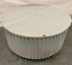 Open Box: Coloma Round Storage Coffee Table (40") - Light Gray ...