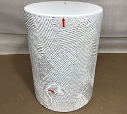 Open Box: Textured Earthenware Outdoor Accent Table (13") - Ivory