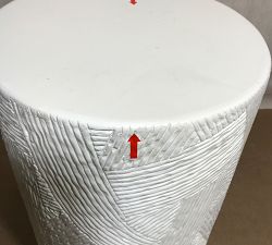 Open Box: Textured Earthenware Outdoor Accent Table (13") - Ivory