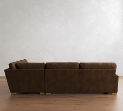 Turner Square Arm Leather Return Bumper Sectional (106"&ndash;125")