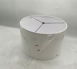 Open Box: Gallery Linen Straight-Sided Drum Lamp Shade, Extra Large (19") - White