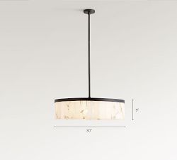Windham Alabaster Tile Round Chandelier (30"-42")