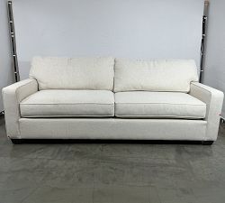 Open Box: Buchanan Square Arm Grand Sofa (89.5") - Performance Boucle Oatmeal, Espresso