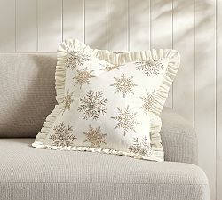 LoveShackFancy Beaded Snowflake Pillow Cover