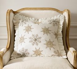 LoveShackFancy Beaded Snowflake Pillow Cover