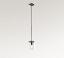 Open Box: Laurel Glass Pendant (8") - Bronze