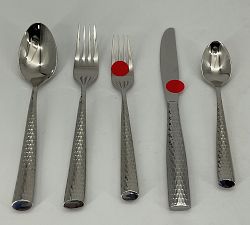 Open Box: Shiny Hammered Handcrafted Flatware, 5-Piece Set