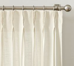 Open Box: Emery Linen Triple Pinch Pleat Light Filtering Curtain (50"W x 84"L) - Ivory