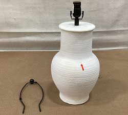 Open Box: Cade Ceramic Table Lamp, Base Only (26") - Rustic White