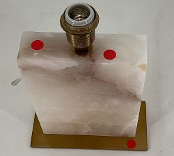 Open Box: Windham Stone Block Table Lamp, Base Only (21") - White Alabaster