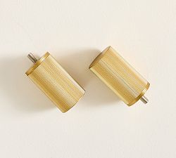 Open Box: Standard Hardware Ridged Cylinder Finial (0.75"Diam) - Brass