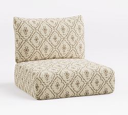 Open Box: Aptos Outdoor Swivel Lounge Chair Cushion Cover Only - High Performance Global Pattern Flax