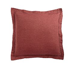 Open Box: Belgian Flax Linen Shams, Euro, Set of 3 - Auburn