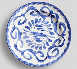 Open Box: Puebla Outdoor Melamine Dinner Plates, Set of 4 - Blue