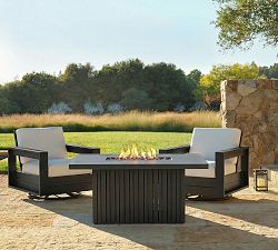 Everest Metal Rectangular Propane Fire Pit Table with Propane Tank Storage (52")