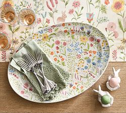 Spring Garden Stoneware Oval Serving Platter