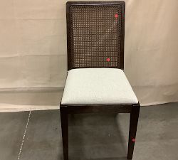 Open Box: Monty Cane Dining Chair - Performance Boucle Oatmeal, Vintage Amber