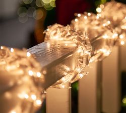 18' Clear Incandescent Garland Lights With White Wire