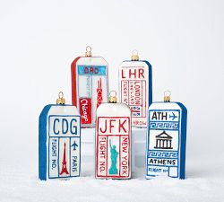 Handmade Heirloom Destination Luggage Tag Ornaments
