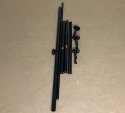 Open Box: Standard Modern Hardware Double Rod with Hidden Connection Bracket (48"-88", 1.25"Diam) - Matte Black