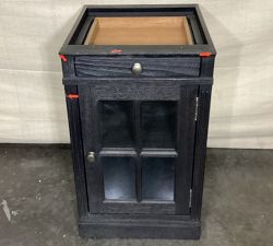 Open Box: Livingston Glass Door Cabinet without Top (17.5") - Dusty Charcoal