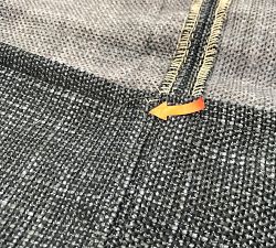 Open Box: Carmel Square Arm Sofa Arm Cover - Performance Slub Weave Navy