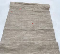 Open Box: Emery Linen Cordless Light Filtering Roman Shade (26"W x 64"L) - Oatmeal