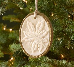 Glass Gold Leaf Print Ornament
