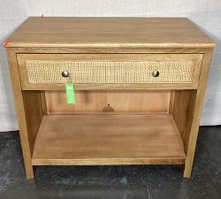 Open Box: Channing Cane Double Open Shelf Base With Drawer - Midland Amber