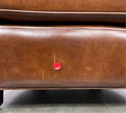 Open Box: Irving Roll Arm Leather Armchair without Nailheads (33") - Statesville Molasses, Coffee