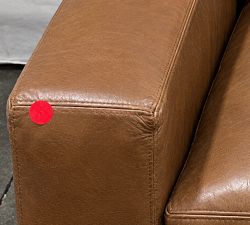 Open Box: Turner Square Arm Leather Chair without Nailheads (37") - Vintage Caramel,  Dark Walnut Feet