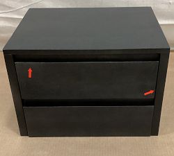 Open Box: Cayman Wall Cabinet, 2 Drawer Cabinet (18") - Warm Black